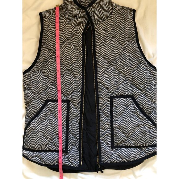 J.Crew Quilted Down Puffer Vest Herringbone Pattern Womens Size Medium Outerwear - Picture 9 of 9
